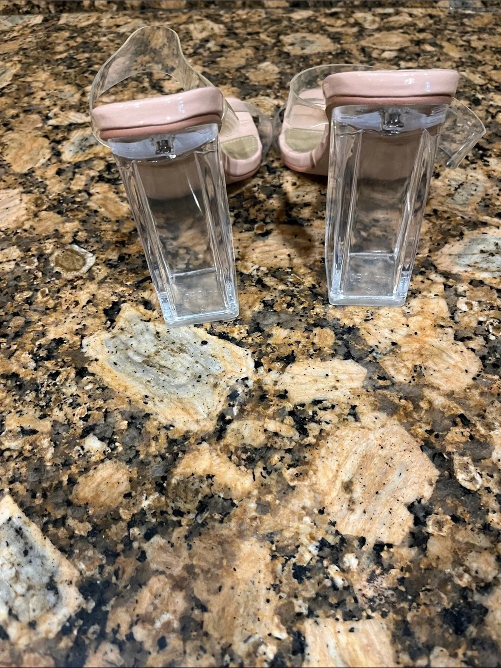 Fashion Nova Pink Clear Block Heel Mules
